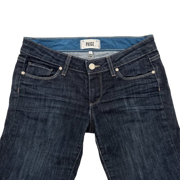 PAIGE jeans size 26 inseam 29 skyline ankle peg stretch low rise denim dark blue - Picture 5 of 11
